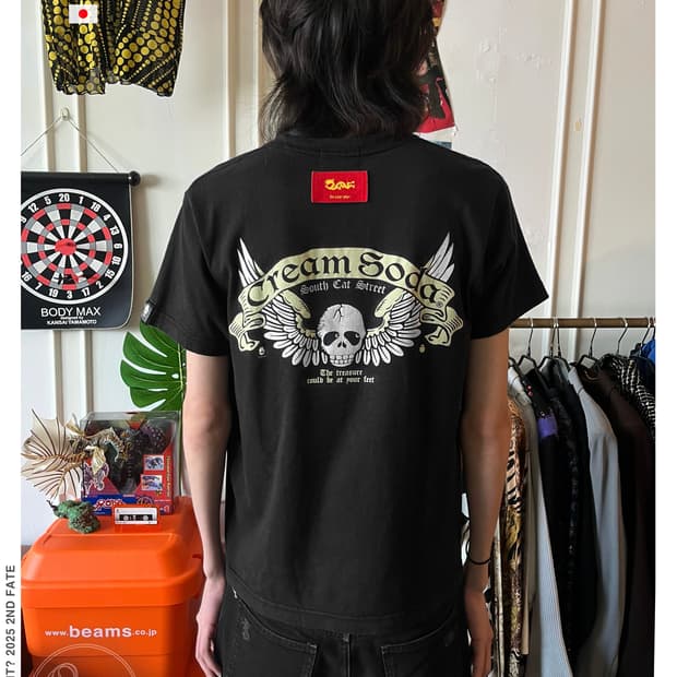 CREAM SODA Vintage Wings Skull T-Shirt