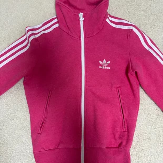 아디다스 핫핑크 져지 집업