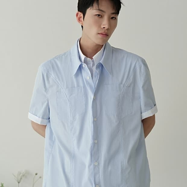 웨이비니스 베일 레이어드 하프셔츠 1사이즈