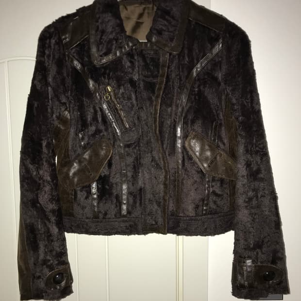 빈티지 브라운 퍼 자켓