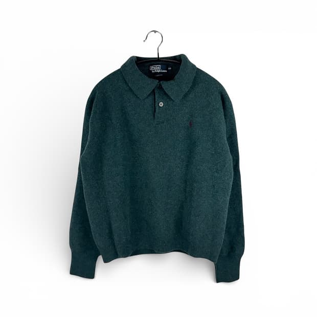 (105) 폴로 랄프로렌 램스울 카라 니트 그린