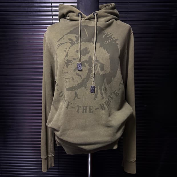 디젤 카키 브레이브맨 프린팅 스웻 여성 후드 고스 펑크 락 L 100