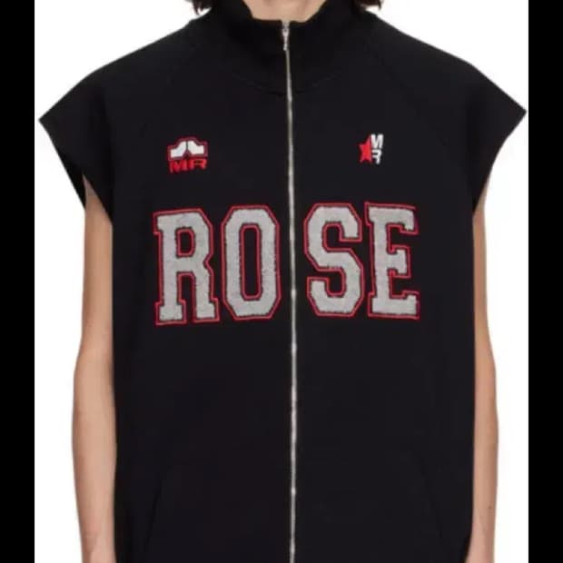 마틴로즈 집업 니트 하이넥 베스트 블랙 XL