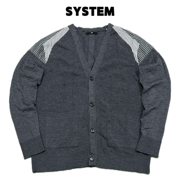 (95) 한섬 시스템 울 니트 가디건 차콜