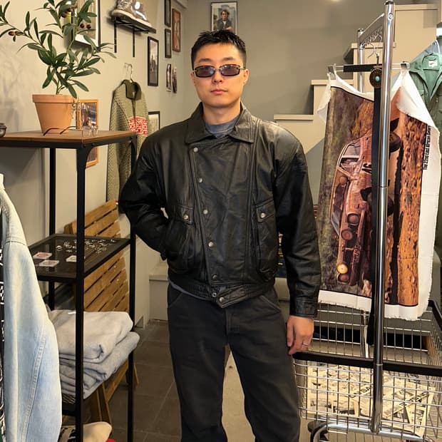90’s Japanese leather aged rider jacket