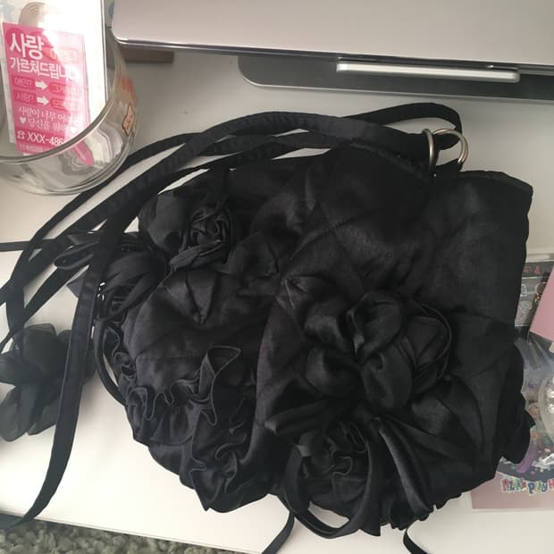 일본빈티지 포테치노 블랙 플라워백 숄더백 크로스백 꼼데st