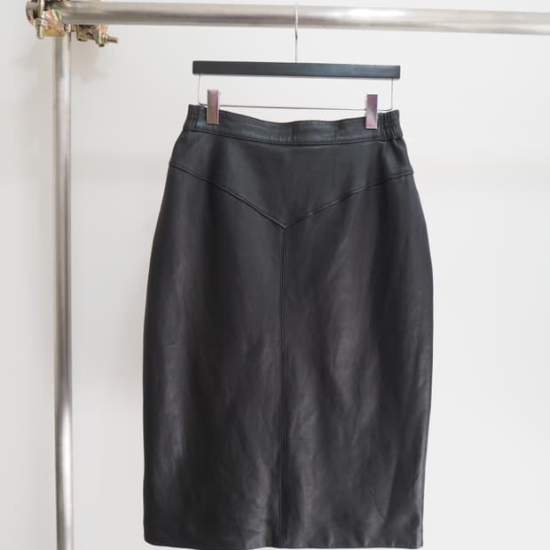 vintage sheepskin leather skirt 
