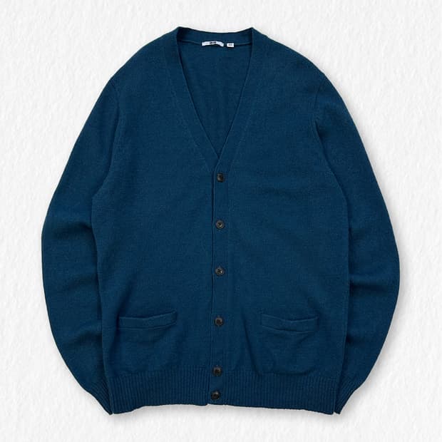 유니클로 가디건 청록