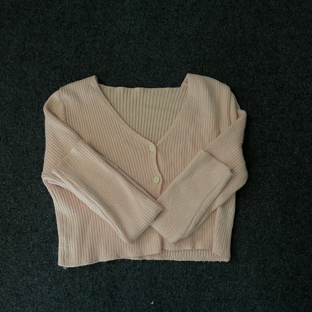 핑크 크롭 가디건