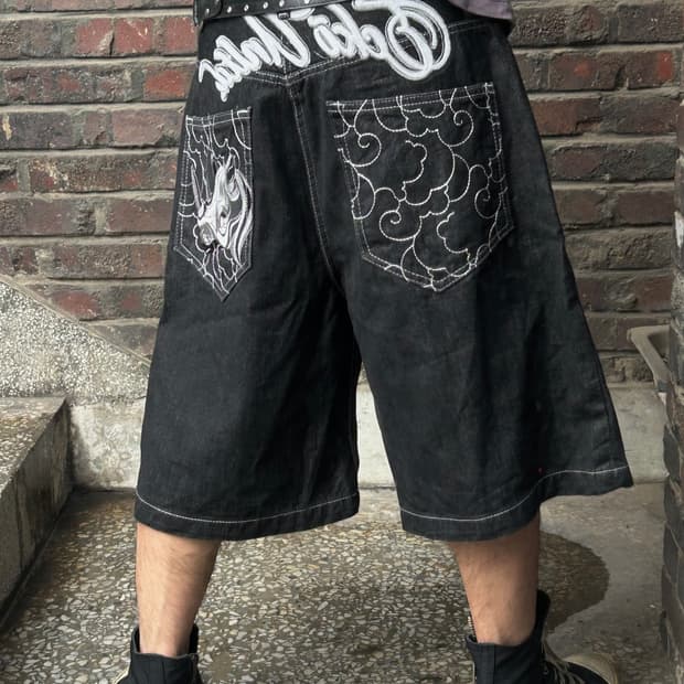 *rare* 빈티지 올드스쿨 90s 에코 언리미티드 힙합 버뮤다 팬츠