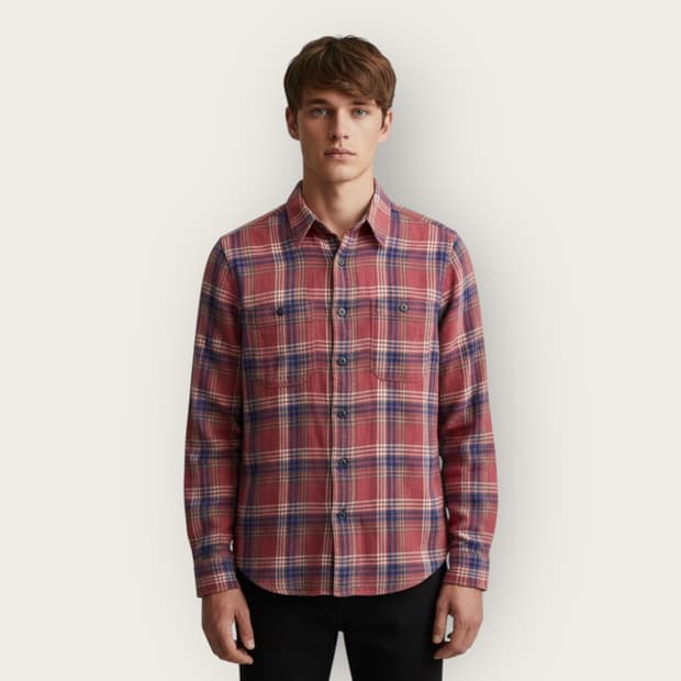 XS/ RRL 더블알엘 체크 마 셔츠 자켓