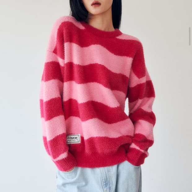 비전스트릿웨어 스트라이프 니트 M