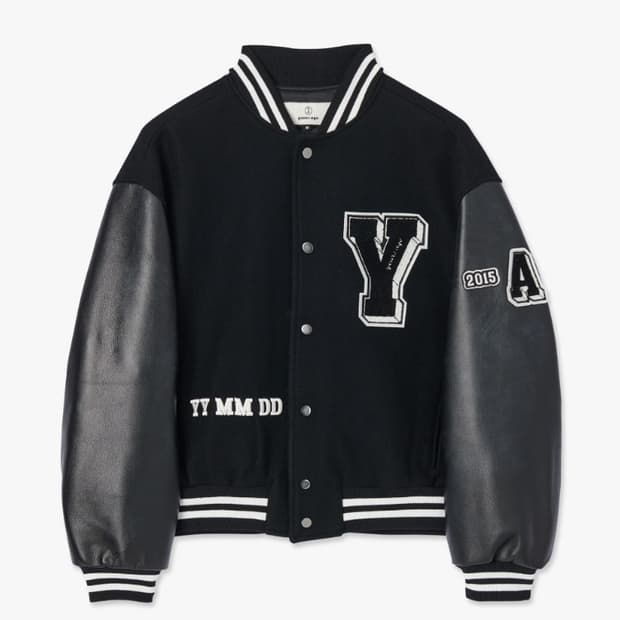 이얼즈어고 바시티 자켓 BLACK YRS SYMBOL VARSITY JA