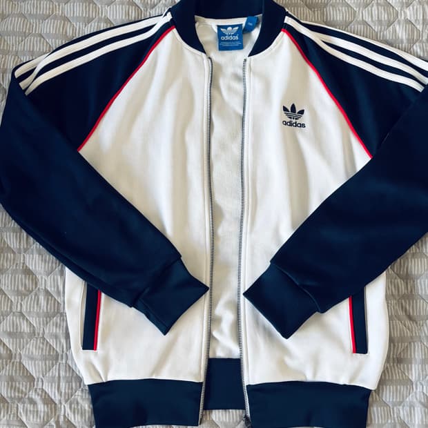 아디다스 슈퍼스타 트랙탑 져지 화이트 네이비 95사이즈