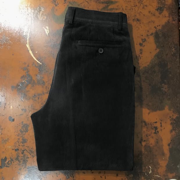 빈티지 블랙 핀턱 코듀로이 팬츠 허리 30 31 