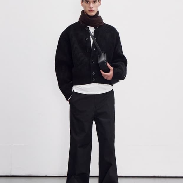 렉토 23fw 유니온 코튼 스트레이트 와이드핏 팬츠 블랙 S