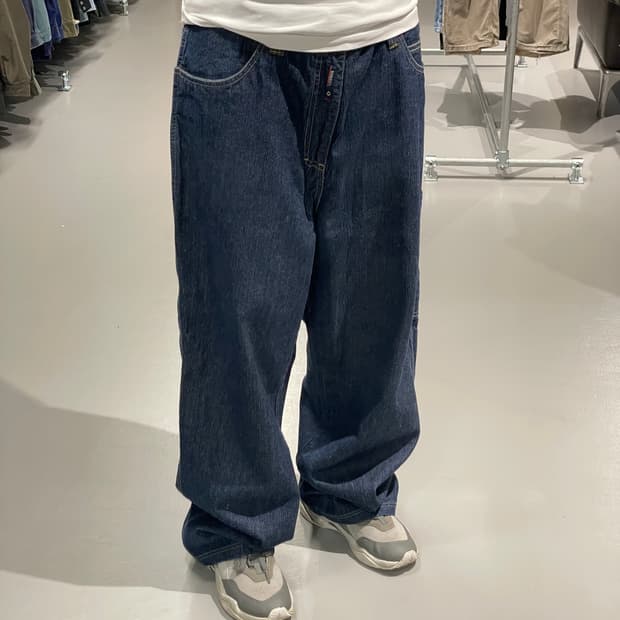빈티지 올드스쿨 힙합 진청 데님 팬츠 