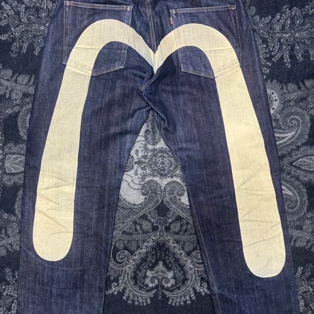 에비수 재팬 2001 빅로고 셀비지 팬츠 