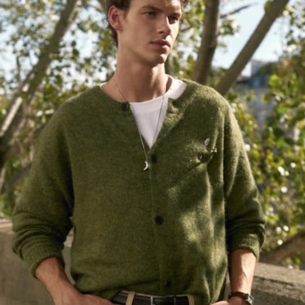 [구매] "23fw" stu 모헤어 가디건 그린 M