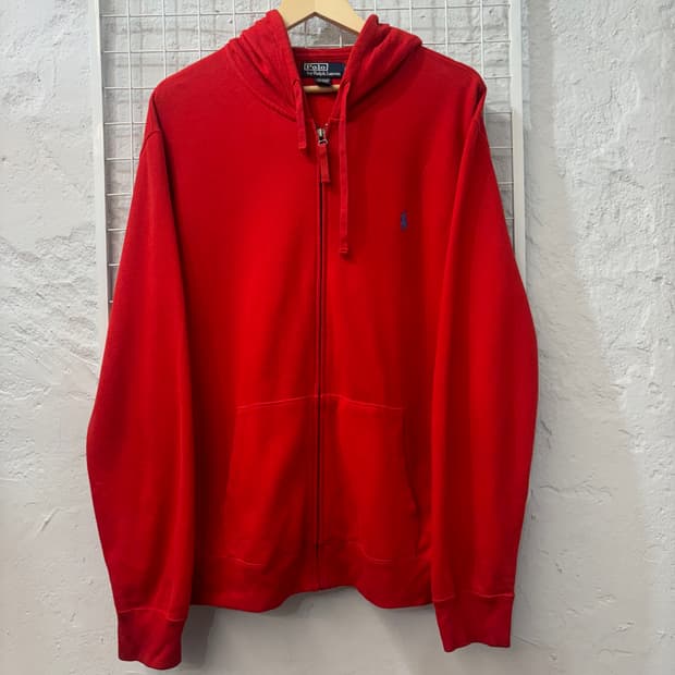 폴로 랄프 로렌 레드 후드집업 L