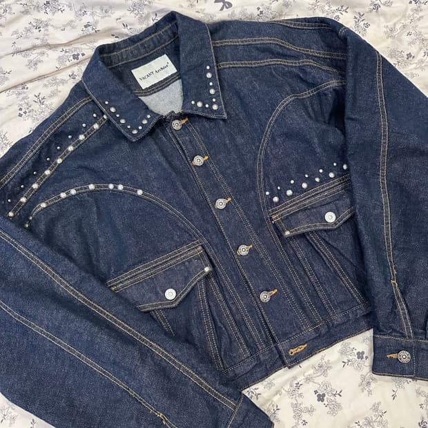 [L]베이컨트 아카이브 리암 스터드 데님 자켓