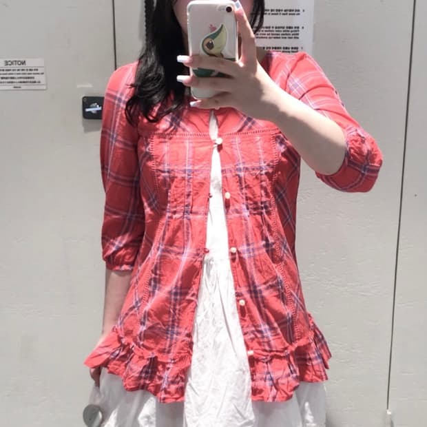 빈티지 딸기체크모리 세트 하구미