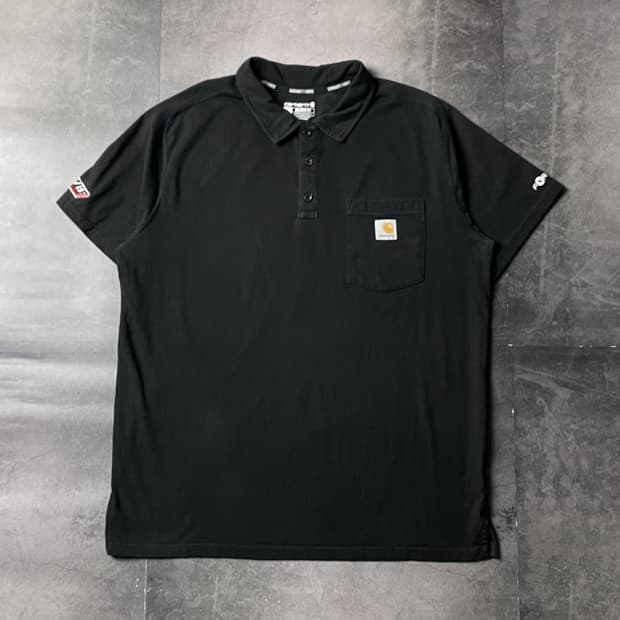 CARHARTT 칼하트 블랙 포켓 반팔 카라티셔츠 A01139