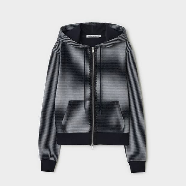Lace Stripe Hoodie Zip-up