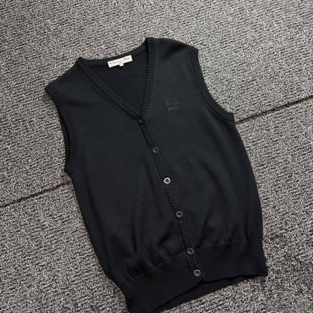 90s 크리스찬 디올 아카이브 미니멀 울 니트 베스트 2447