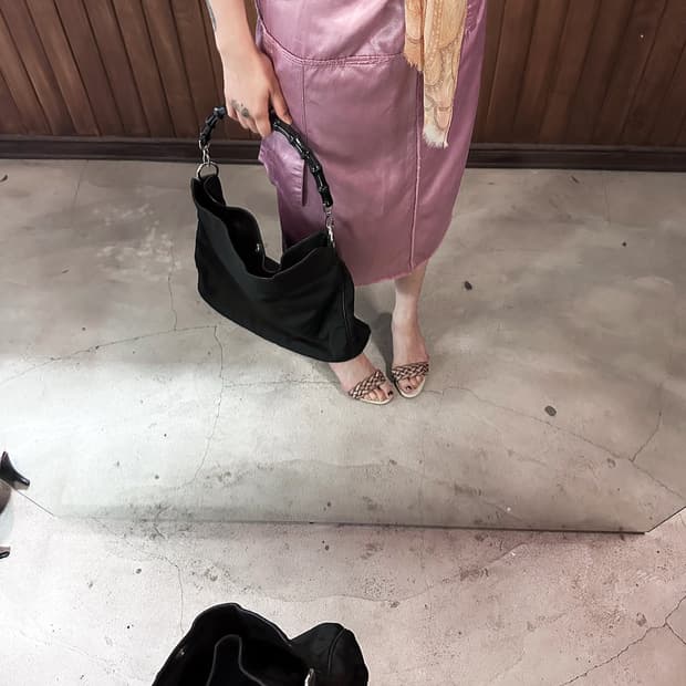 GUCCI nylon bamboo bag