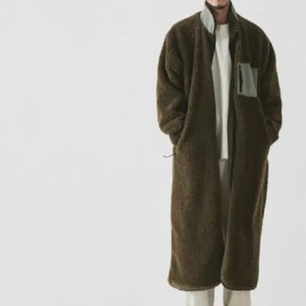 하이드아웃 롱 후리스 코트 