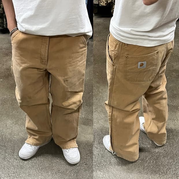 90s Carhartt 퀼팅 카펜터 팬츠 (35“)