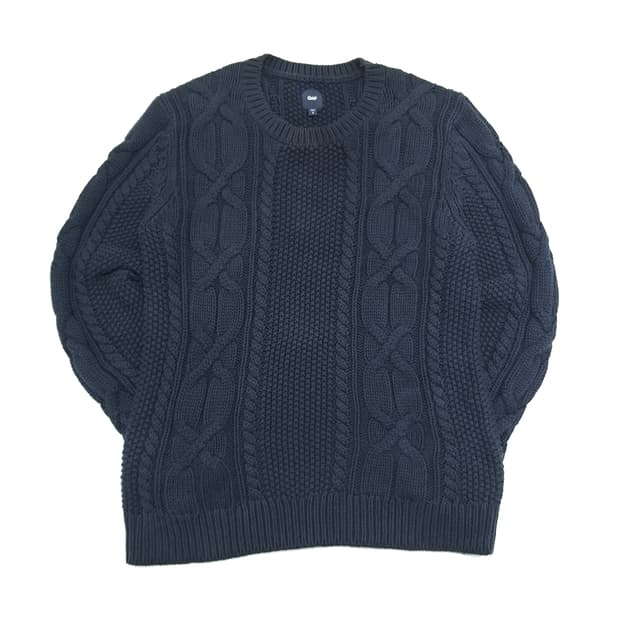 CN957 M Gap 갭 다크네이비 케이블 긴팔 니트 스웨터