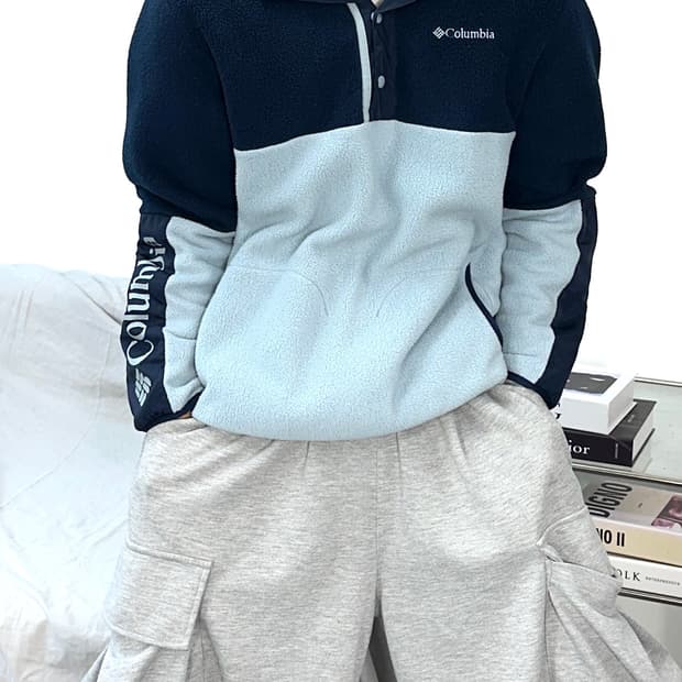 컬럼비아 하프 스냅 버튼 플리스 L