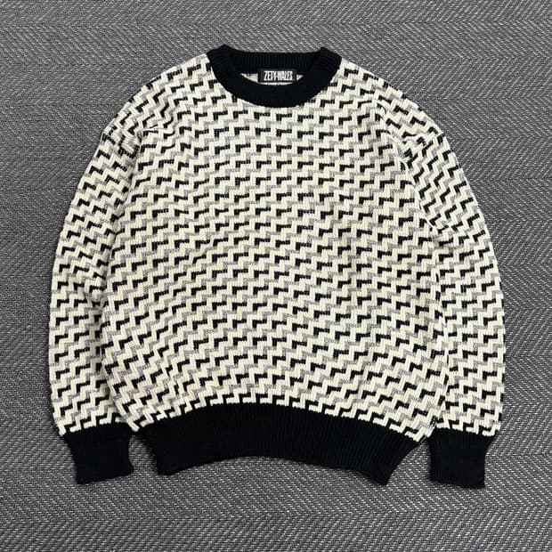 Zety Wales 체크 패턴 니트 V0542