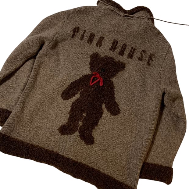 (3/9 하루세일) 핑크하우스 곰돌이 가디건 빈티지 가디건