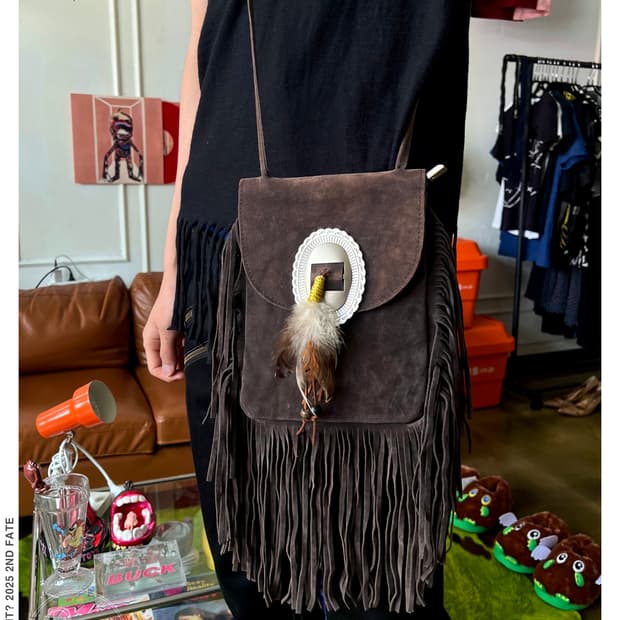 Western Vintage Real Leather Fringe Bag