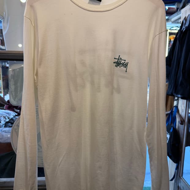 스투시 베이직 화이트 롱슬리브