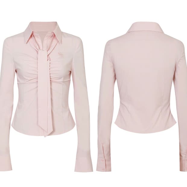 페인오어플레져 비비안 스카프 셔츠 핑크 s