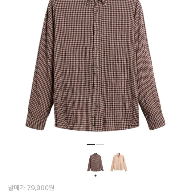 zara 자라 텍스처드 체크 셔츠 카키 L