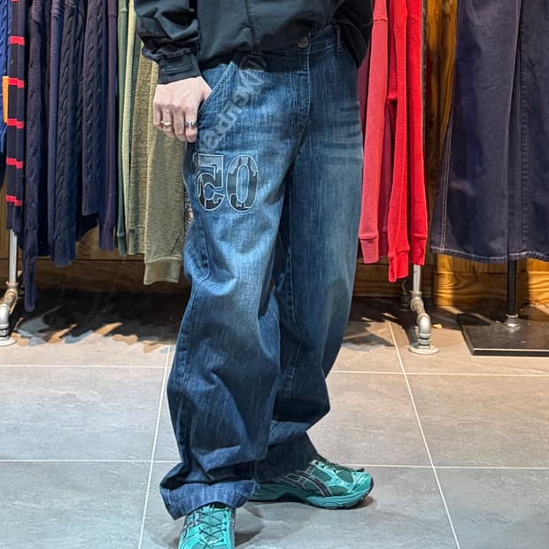 34in FUBU 푸부 시티그래픽 스펠링 패치 데님팬츠