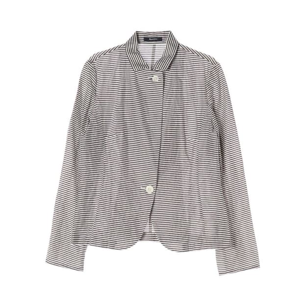 빈티지 언발 스트라이프 셔츠 자켓