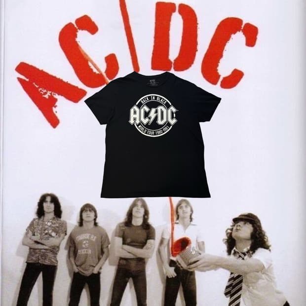 ACDC 1980-1981 월드 투어 티셔츠 (2XL)