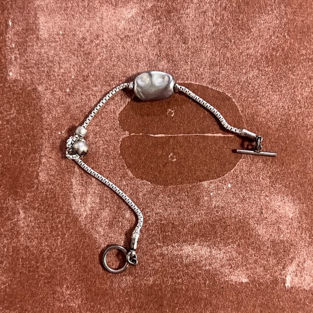 Asymmetric Silver-Tone Ball Chain Bracel