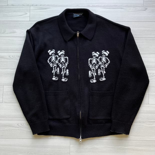 collar zip-up cardigan