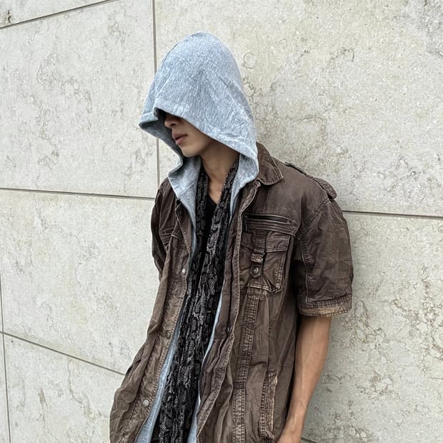 Grunge Gimmick Pocket Over-Fit 1/2 Grey 