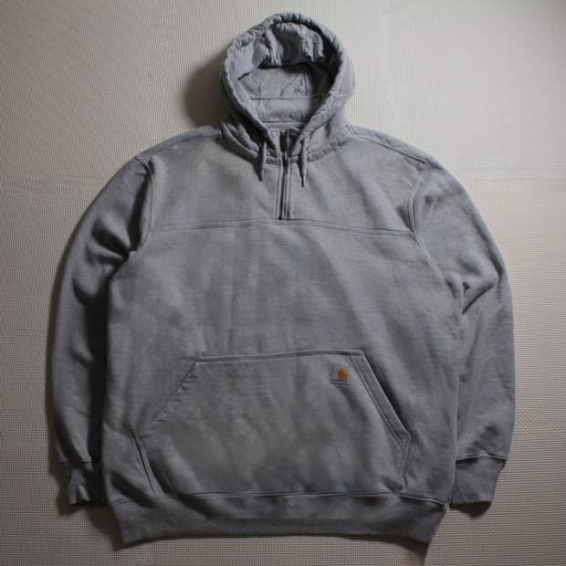 Carhartt 칼하트 그레이 팩스턴 쿼터집 후드 