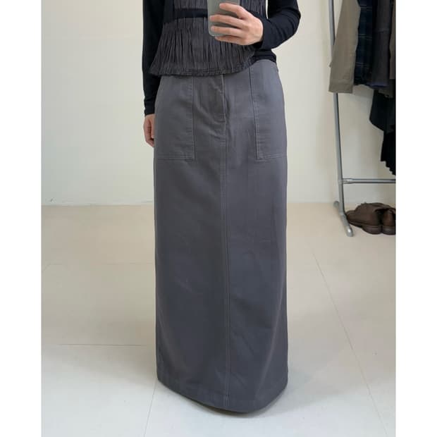 빈티지 코튼 맥시 스커트