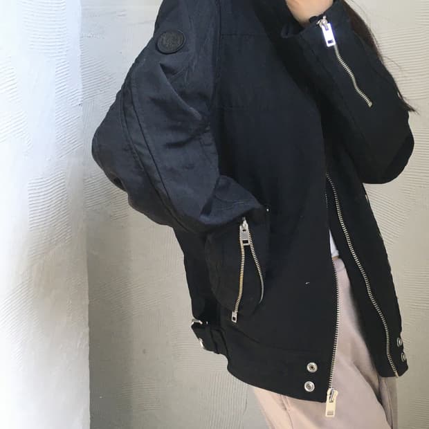 Diesel 디젤 블랙 메탈 슬레이어 바이커 자켓 