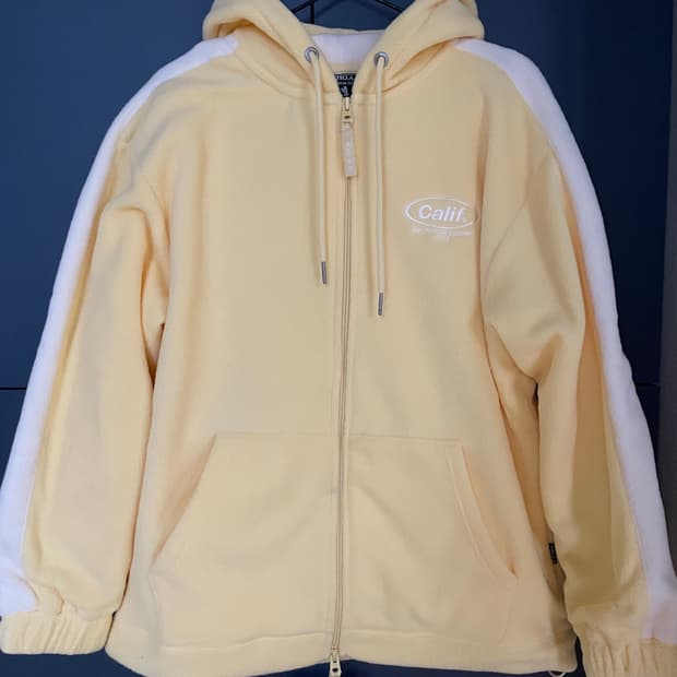 후아유 개나리 투웨이 후드 플리스